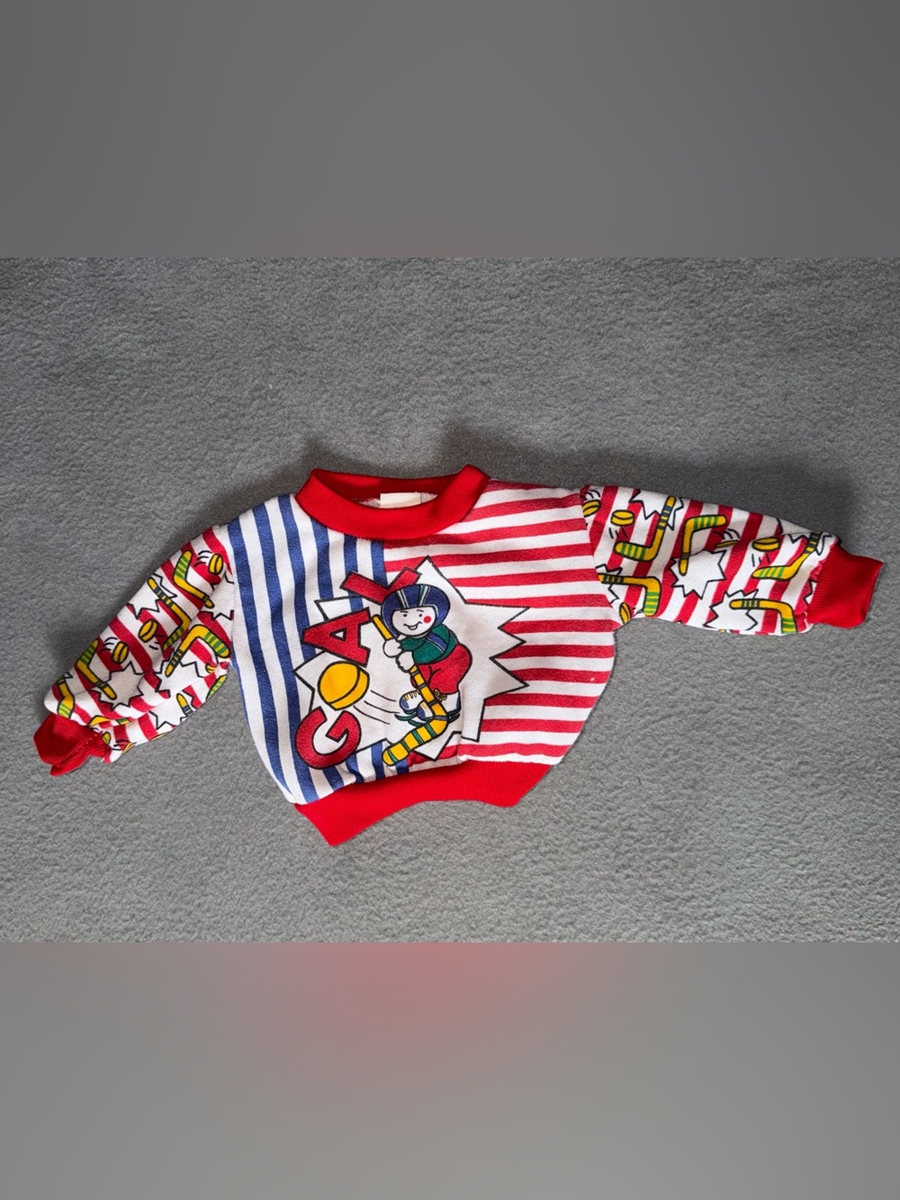 VTG 90's Cuties By Judy Cartoon Hockey Sweater size 3-6m
